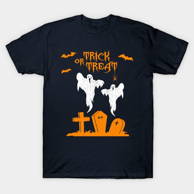 Halloween scary ghost graveyard T-Shirt by CM